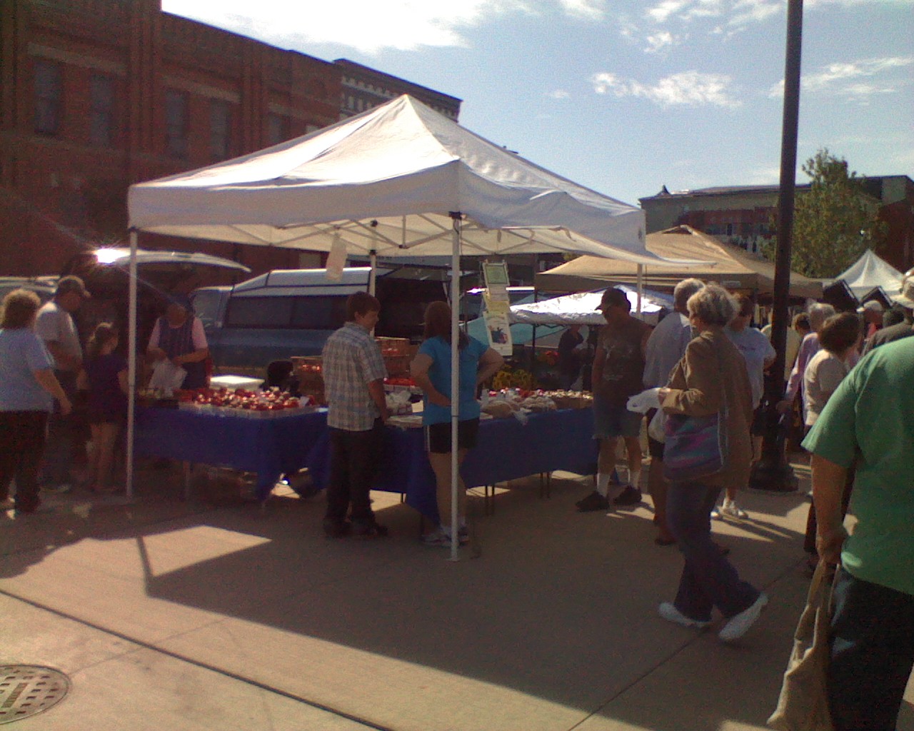 Robin Mielke selling at the Stevens Point Farmers Market in Stevens Point, Wisconsin